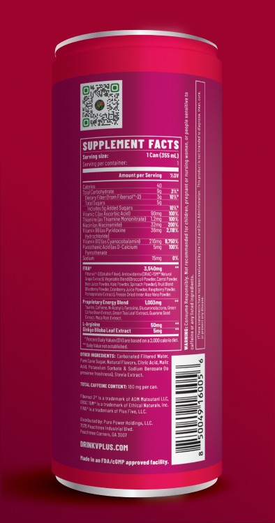 VPlus Energy Refreshing Raspberry Grape 12 fl oz – 12 Pack Case
