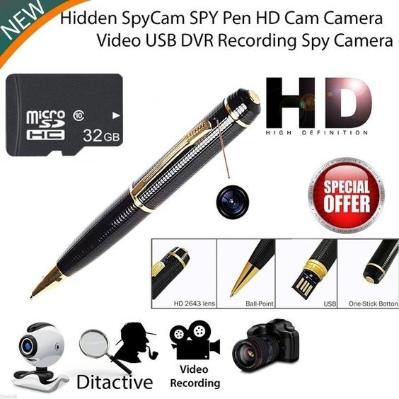 Best Hidden Spy Pen Camera HD 1080P, 32GB SD Card.