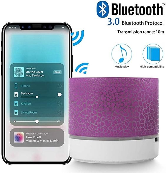 Wireless Bluetooth Speaker with LED Lights