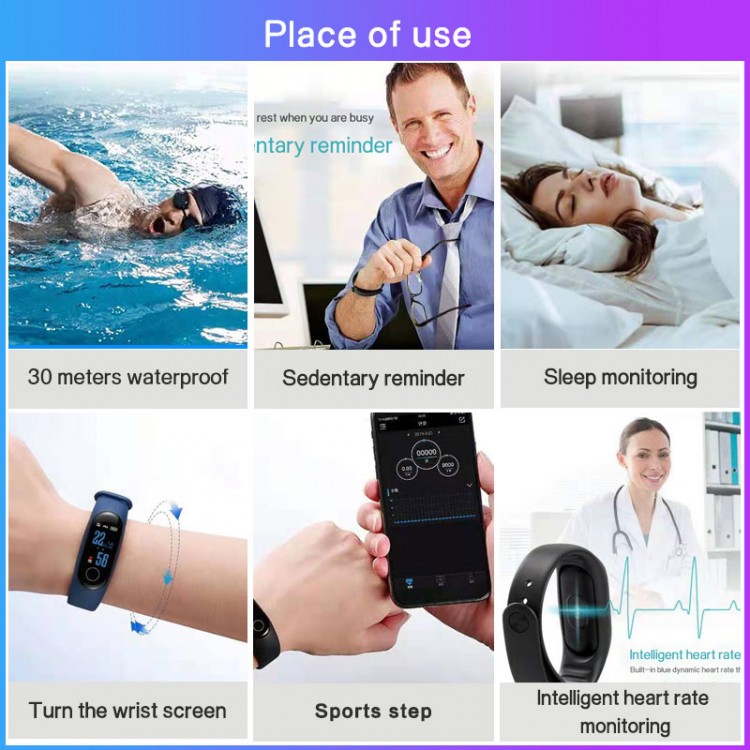 New M4 Smart Band 12-in-one, Sport Smart Watch Health Fitness Tracker