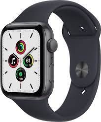 Apple Watch SE 44mm Space Gray Aluminum - Midnight Blue Sport Band MKQ63LL/A - Certified Refurbished