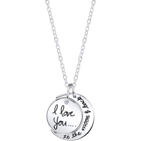 Sterling Silver I Love You To The Moon and Back Necklace